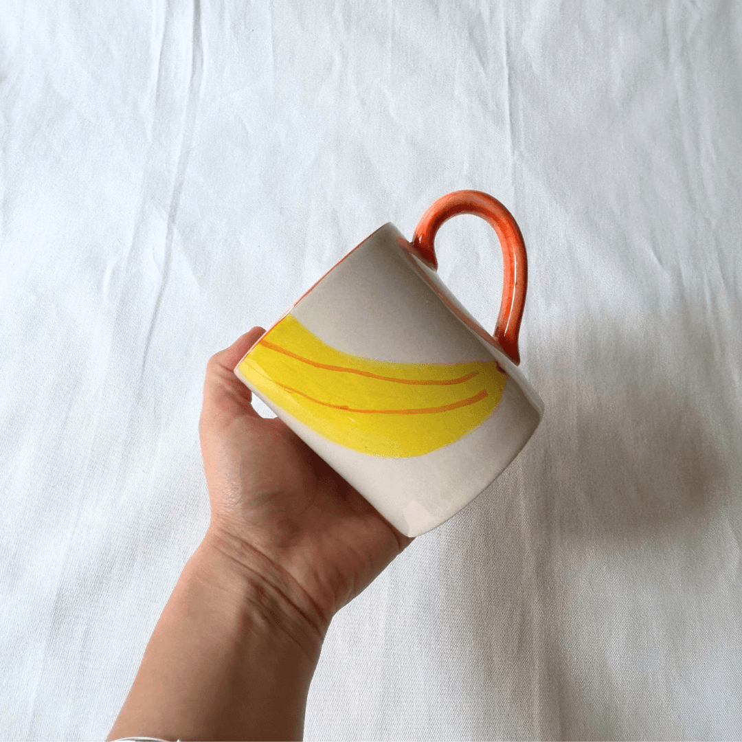 Set of 2 Colourful Banana Mugs - ROSE BALIMBA