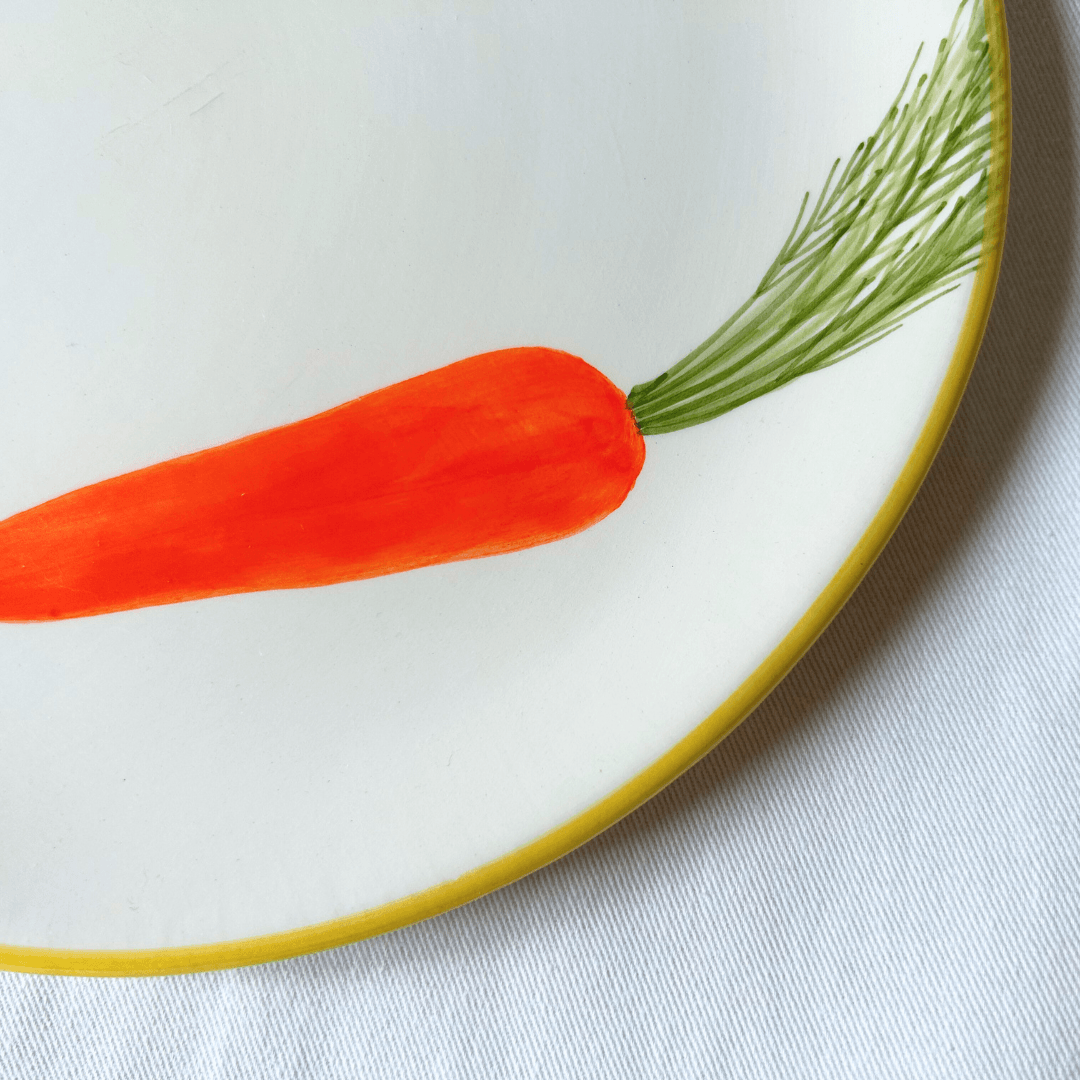 Set of 2 Handpainted Small Carrot Plates - ROSE BALIMBA