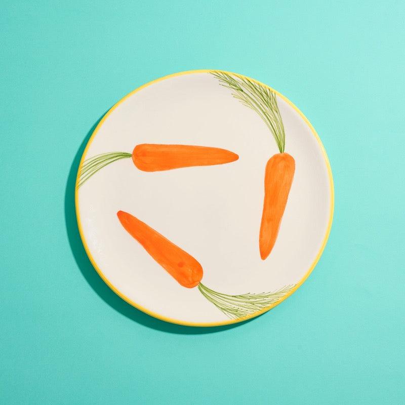 Set of 2 Handpainted Small Carrot Plates - ROSE BALIMBA