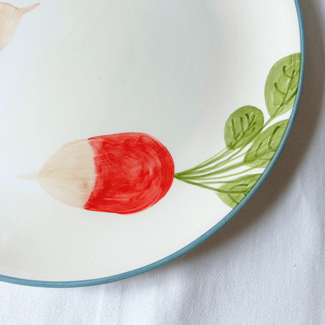 Set of 2 Large Radish Dinner Plates - ROSE BALIMBA