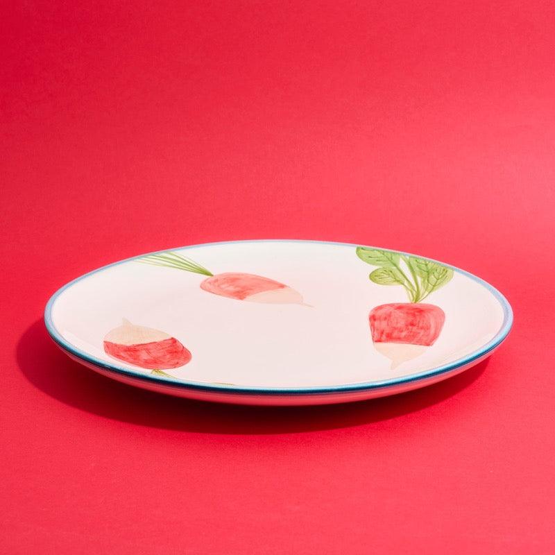 Set of 2 Large Radish Dinner Plates - ROSE BALIMBA