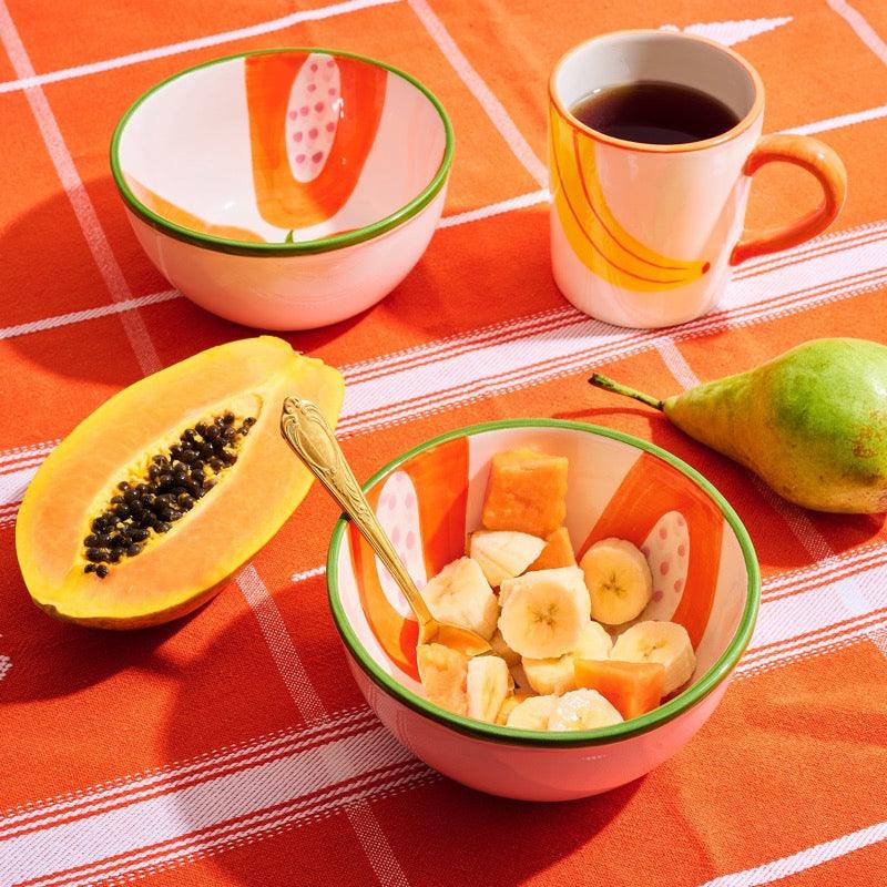 Set of 2 Sunny Papaya Bowls - ROSE BALIMBA